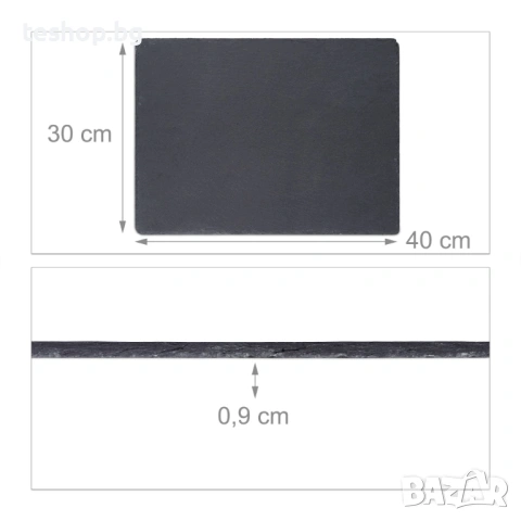Комплект от 6 плата за сервиране на храна от шисти 30x40 см, снимка 2 - Прибори за хранене, готвене и сервиране - 53761163