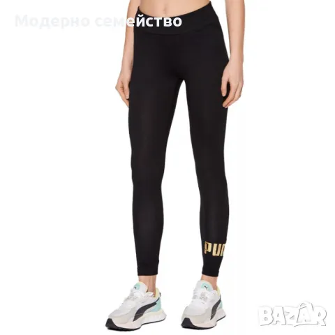 Дамски клин PUMA Essentials+ Metallic Logo Leggings Black, снимка 3 - Клинове - 46865596