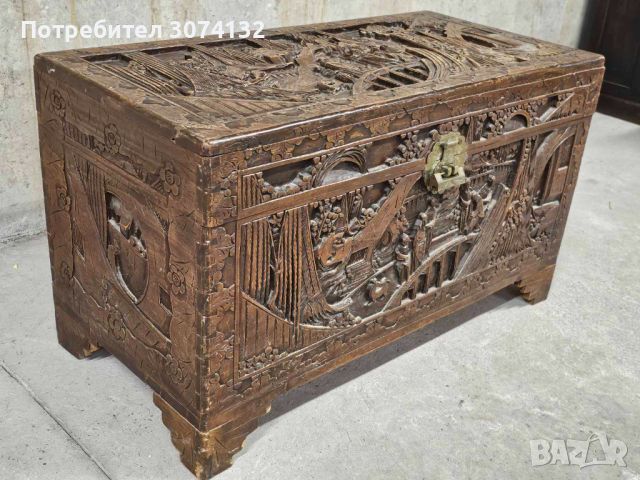 Оргинална Китайска ракла с дърворезба, снимка 2 - Антикварни и старинни предмети - 46359945