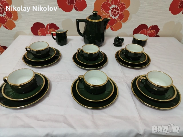 Порцеланов сервиз Vintage Apilko Green Gold , снимка 12 - Сервизи - 53330947