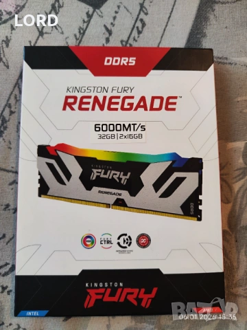 Рам памет 32GB DDR5 6000 2 X 16GB Kingston Fury Renegade RGB - Нова Гаранция!
