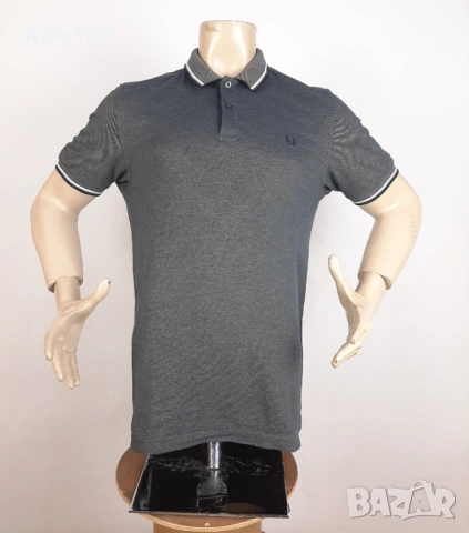 Fred Perry Twin Tipped - Оригинална мъжка тениска с яка размер L, снимка 2 - Тениски - 53771815