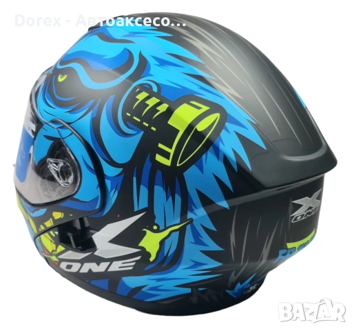 Каска с визьор X-ONE за мотор, скутер, ATV - черно-синя - М и L, снимка 5 - Аксесоари и консумативи - 54184334