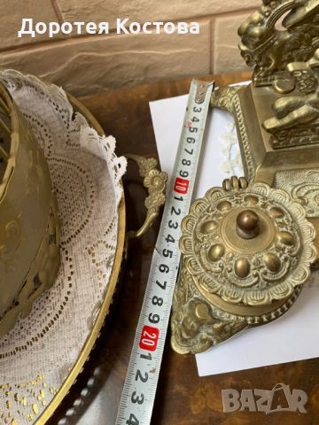 Красива барокова месингова мастилница от Англия с поставка за писма, снимка 11 - Антикварни и старинни предмети - 45674299