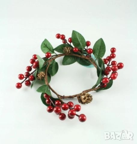 Декоративен венец с офика и шишарки , снимка 7 - Други - 52087012