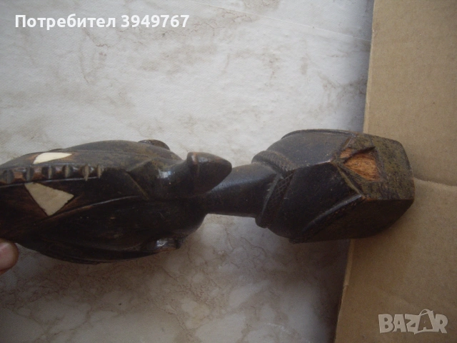 Стара дървена статуетка ., снимка 3 - Антикварни и старинни предмети - 53862666