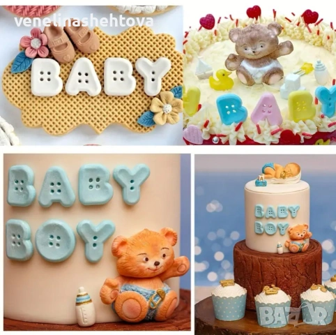 Букви латиница тип копчета силиконов молд за фондан за декорация на торта смола гипс