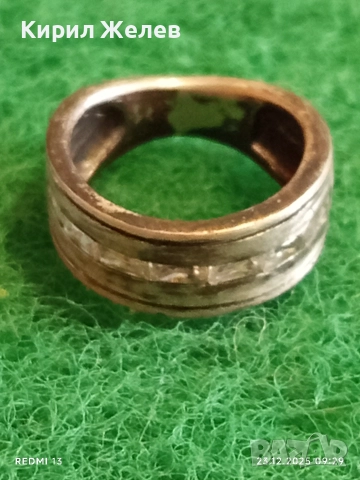 Сребърен пръстен тип СПИНЕР с кристали ръчна изработка 38860, снимка 2 - Пръстени - 52881597