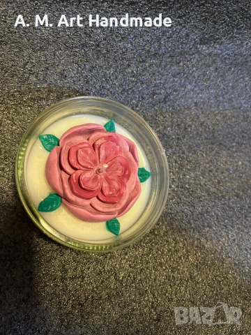 🌸 Декоративна свещ „Цъфтяща роза“ 🌸, снимка 4 - Декорация за дома - 53384769