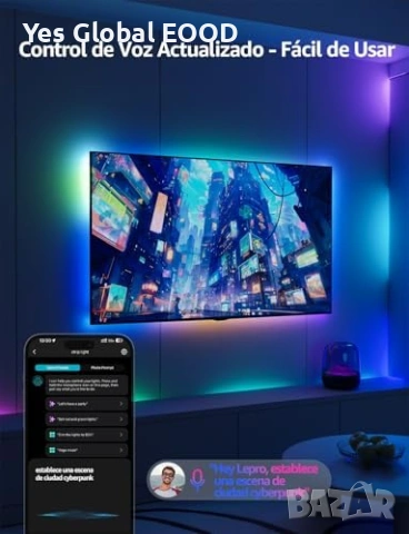 Lepro S1 AI LED лента 30м WiFi Alexa RGB, снимка 3 - Лед осветление - 53799570