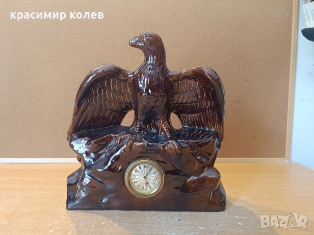 немски керамичен каминен механичен часовник, снимка 4 - Антикварни и старинни предмети - 51654552