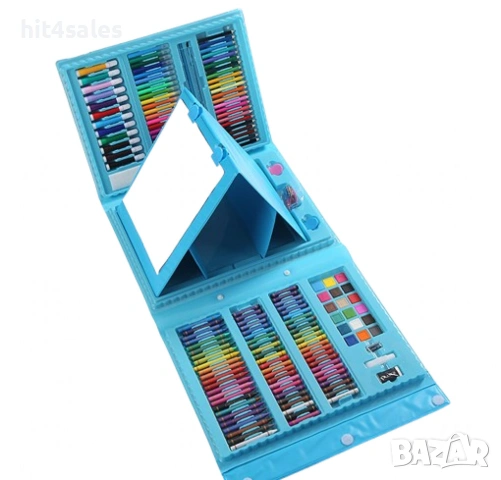 Детски комплект за рисуване в куфар от 208 части / Цвят: Син, розов. /  *ПРОМОЦИЯ*