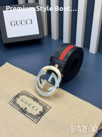 колани GUCCI от естествена кожа 💯 4 cm, снимка 6 - Колани - 54170111