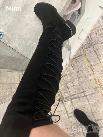 Дамски Чизми с връзки 38, снимка 1