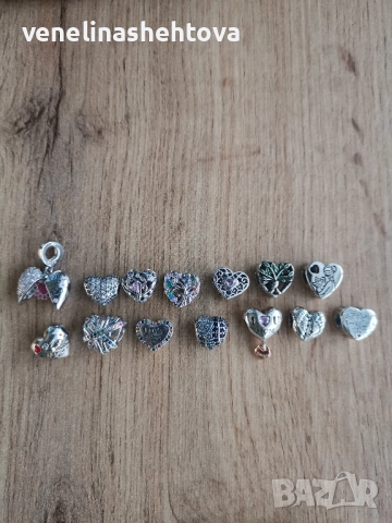 Сребърни талисмани висулки стопери клипс за гривни Пандора , снимка 6 - Гривни - 52331432