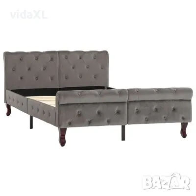 vidaXL Рамка за легло, сива, кадифе, 120x200 см(SKU:288559), снимка 2 - Други - 48728547