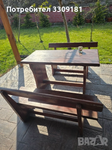 Маса с две пейки, снимка 5 - Градински мебели, декорация  - 53770791