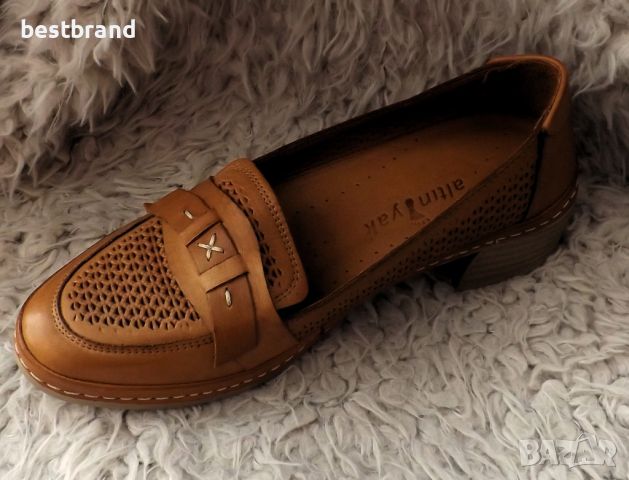 Дамски пролетно - летни обувки на ток ,естествена кожа,с перфорация , код 342/78, снимка 3 - Дамски обувки на ток - 46399061