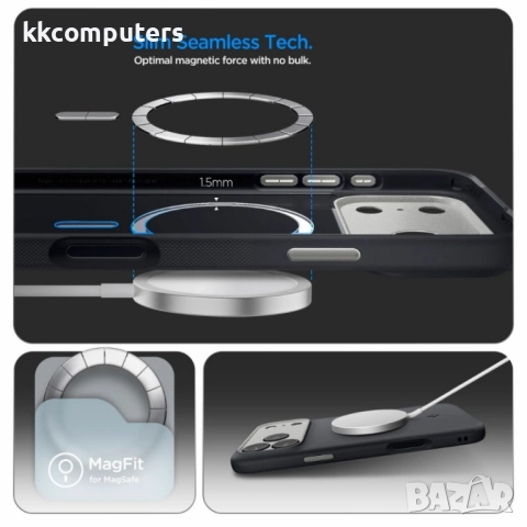 Оригинален кейс Spigen Nano Pop MagSafe, За iPhone 17 Pro (6.3), Черен и Протектор, снимка 6 - Резервни части за телефони - 52490532