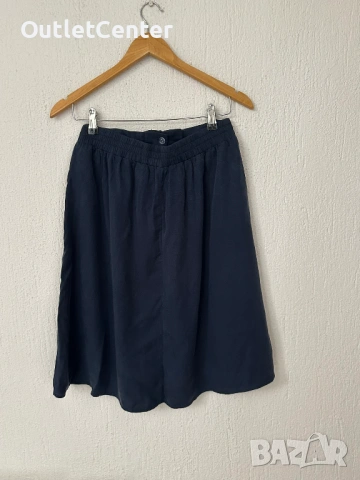 Нова тъмносиня пола с колан Tom Tailor, снимка 3 - Поли - 53983486