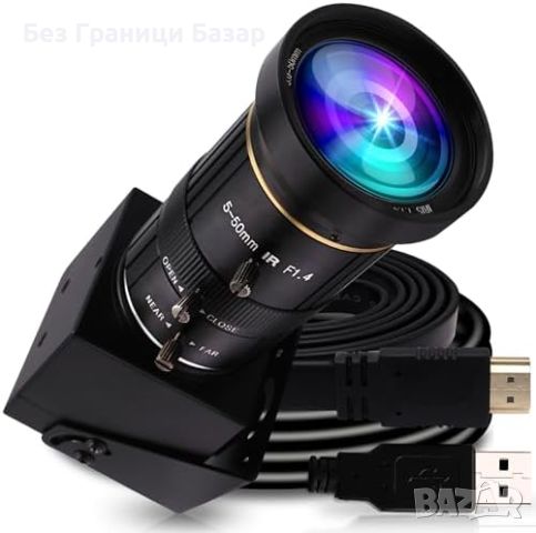 Нова 4K Индустриална Ултрачиста Камера с Променлив Фокус 5-50mm, снимка 1 - Камери - 46435404