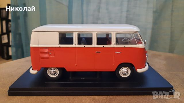1960 Volkswagen Type 2 Bus T1 1:24 Whitebox/Hachette Diecast Колекционерски модел количка