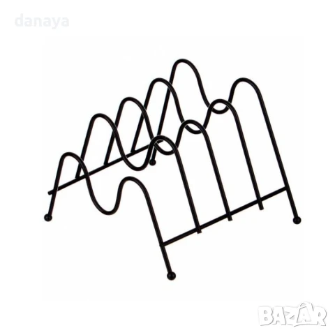 5850 Кухненска поставка за капаци на тенджери чинии органайзер с 4 отделения, снимка 2 - Органайзери - 50603343