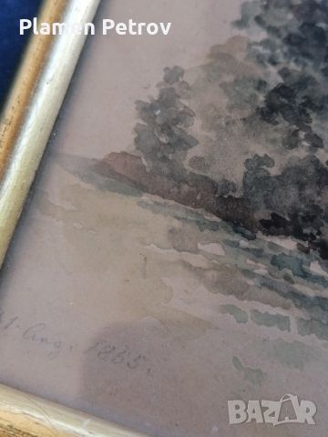 картина акварел 1855 година , снимка 8 - Картини - 45914249