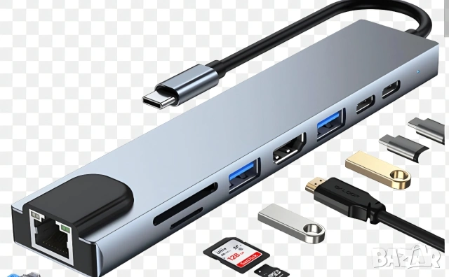 USB хъб type,,C", снимка 2 - Кабели и адаптери - 53597120