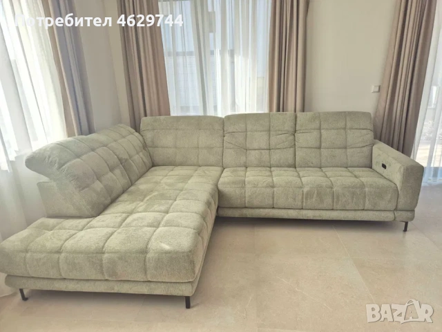 Ъглов диван Esberg с електрически релакс механизъм – ГАРАНЦИОНЕН, снимка 6 - Дивани и мека мебел - 53504055