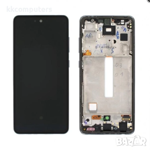 LCD Дисплей за Samsung SM-A528 / A52s 5G 2021 / GH82-26861A / GH82-26863A + Рамка / Черен / Оригинал