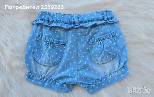 Детски къси дънки  9-12 месеца, снимка 6 - Панталони и долнища за бебе - 50959606