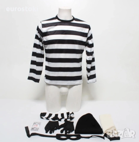 Костюм на крадец за възрастни от 7 части, карнавален костюм на разбойник-обирджия, косплей костюм , снимка 2 - Костюми - 52507101