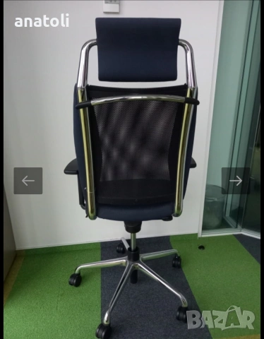 оригинален директорски стол въртящ се водеща швейцарска марка ZÜCO естествен кожа/хром ергономичен , снимка 4 - Столове - 53271044