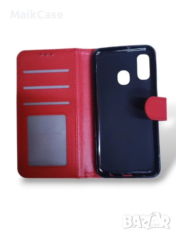 Samsung A20E Кожени калъфи тип тефтер, снимка 3 - Калъфи, кейсове - 51831416