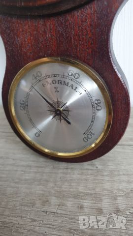 Дървен термометър,барометър,часовник и влагометър, снимка 8 - Антикварни и старинни предмети - 45296431