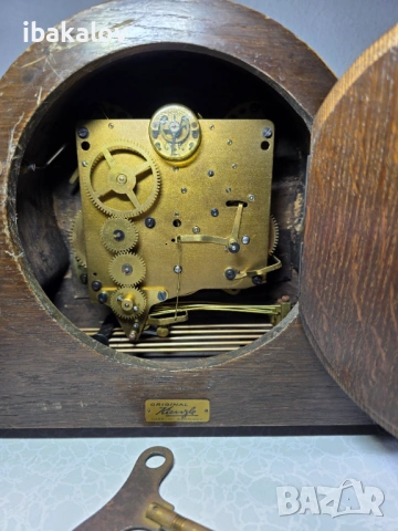 Стар немски каминен часовник , снимка 3 - Антикварни и старинни предмети - 53500352