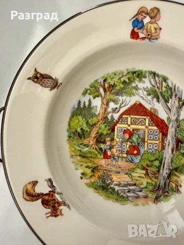 Винтидж детска чиния Хензел и Гретел,  с отделение за топла вода, снимка 11 - Чинии - 51148166