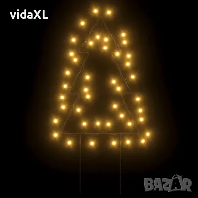 vidaXL Коледни светещи украси елхи с шипове, 3 бр, 50 LED, 30 см（SKU:357720）, снимка 4 - Други - 48258033