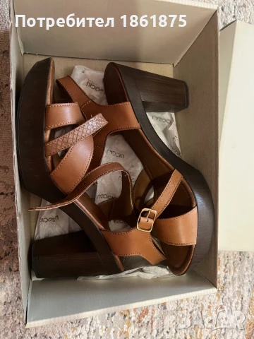 Дамски сандали на ток естествена кожа, снимка 6 - Сандали - 50971224