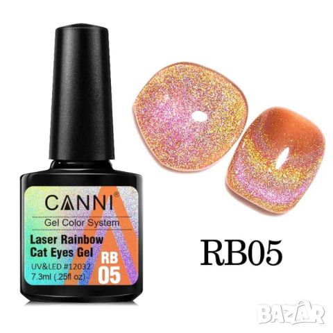 CANNI Laser Rainbow Cat Eye гел лак, снимка 5 - Продукти за маникюр - 46692481