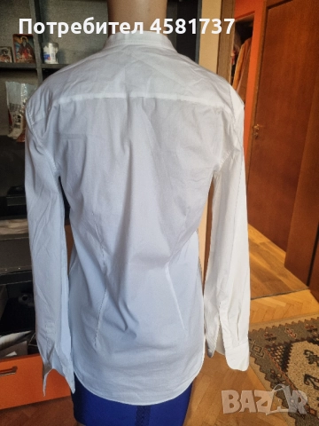 Снежнобяла вталена риза Jil Sander, снимка 4 - Ризи - 51799487