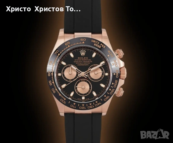 Promotion!!!Rolex Daytona Rose Gold 116515 Black Dial Oysterflex Rubber Band
