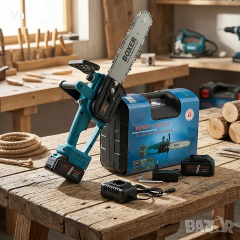 Акумулаторен верижен трион 12" (30 см) 36V – 2 батерии 6Ah за мощно и удобно рязане, снимка 2 - Моторни триони/резачки - 53954840