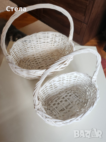 Подаръчна бяла кошница, овална кошница, снимка 2 - Декорация за дома - 44979977