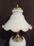 Голяма старинна лампа с красив бял стъклен абажур, снимка 4