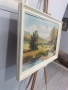 Стара маслена картина "Пейзаж с брези" – 78х59 см | Подписана, снимка 14