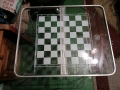 Шах. Маса с стъклен плот и дървени фигурки., снимка 6