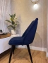 Поръчкови столове синьо кадифе - 6 бр., снимка 2