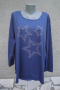 4XL Нова синя блуза със звезди от капси , снимка 1 - Блузи с дълъг ръкав и пуловери - 45027972
